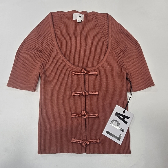 LPA Briony Mini Cardigan in Rose Mauve - Picture 2 of 8